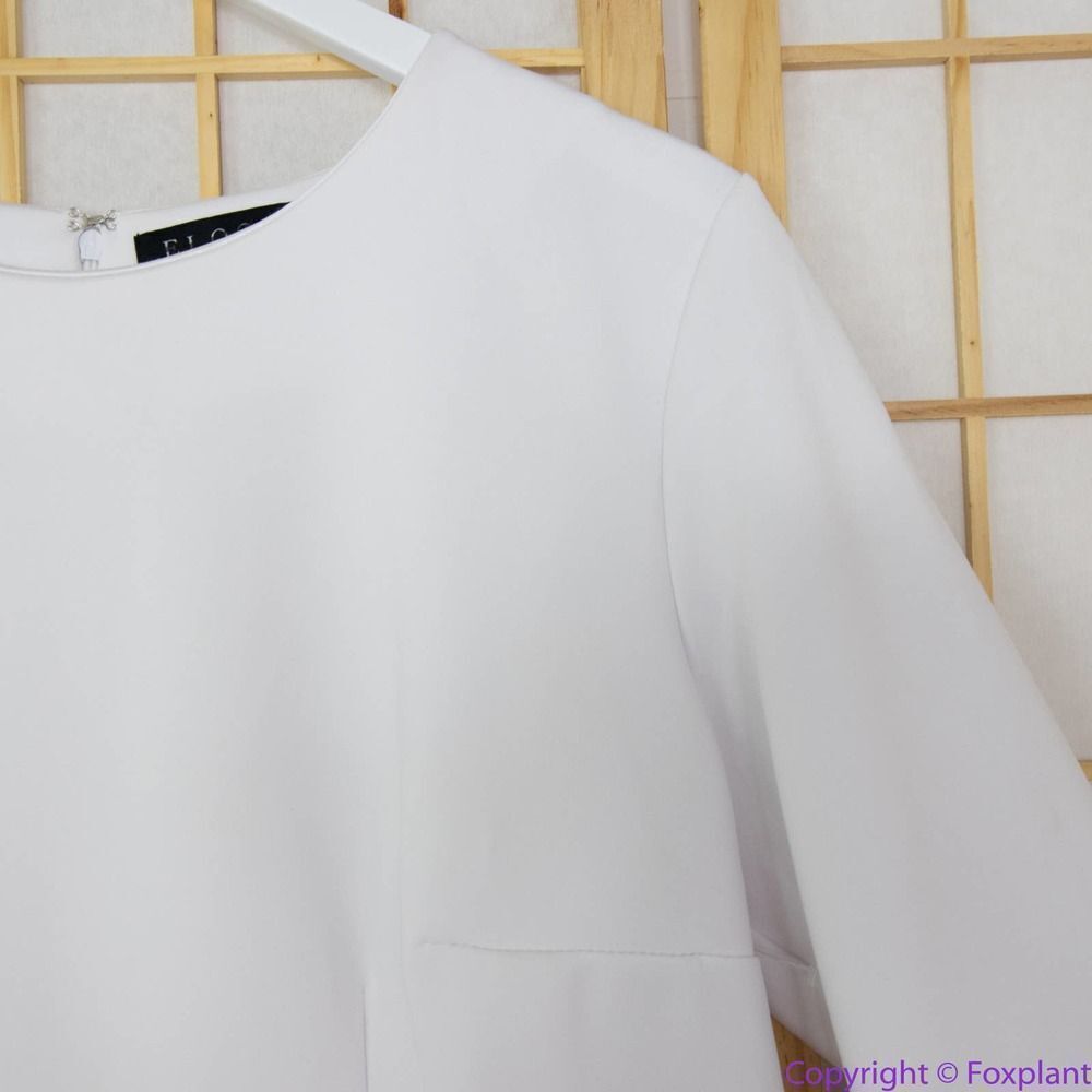 Eloquii White Midi Dress with Flared Sleeves - Picture 13 of 15